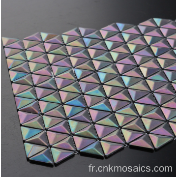 Couleur d&#39;arc-en-ciel de tuile de mosaïque 3D recyclée triangulaire